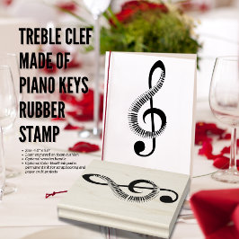 Treble Clef gemaakt van Piano Keys Rubber Stamp Rubberstempel