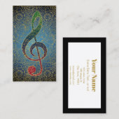 Treble Clef Gold Filigree - Colorful Music Visitekaartje (Voorkant / Achterkant)