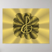 Treble Clef Gold Metallic Poster (Voorkant)