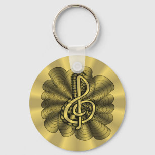 Treble Clef Gold Metallic Sleutelhanger