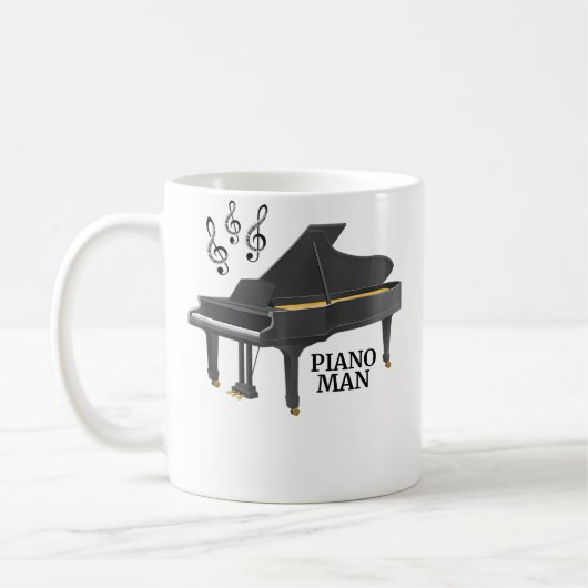 Treble Clef Grand Piano Man Koffiemok (Links)