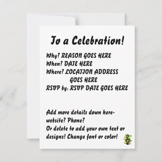 Treble Clef Graphic Black met Red Yellow Green Kaart (Achterkant)