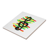 Treble Clef Graphic Black met Red Yellow Green Tegeltje (Zijkant)