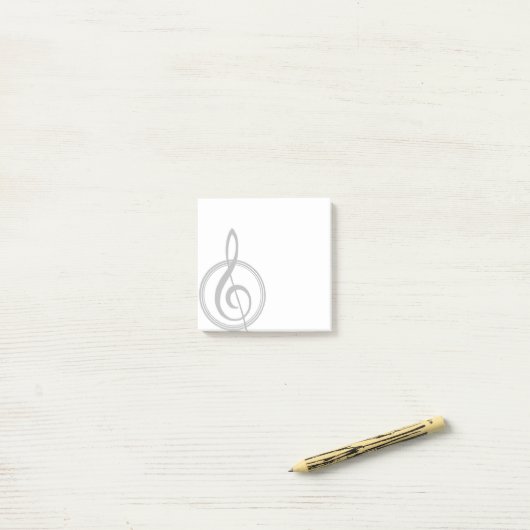 Treble Clef Greyscale Post Het merkt op Post-it® Notes (Op bureau)