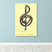 Treble Clef Heart Canvas Afdruk (Insitu (Houten vloer))