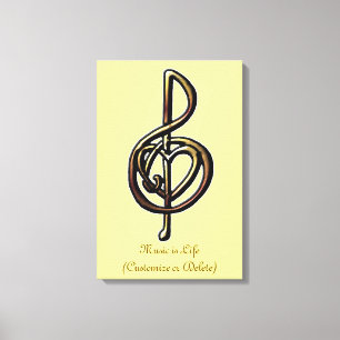 Treble Clef Heart Canvas Afdruk