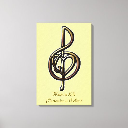 Treble Clef Heart Canvas Afdruk (Voorkant)