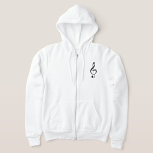 Treble Clef Heart Music Note Hoodie