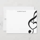 Treble Clef Heart Music Note Persoonlijk Notitiekaartje (Voorkant)