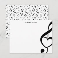 Treble Clef Heart Music Note Persoonlijk