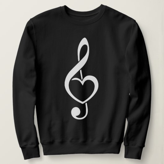 Treble Clef Heart Music Note Trui (Design voorkant)