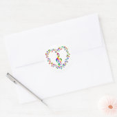 Treble Clef Inside Hart van Muzieknoten Ronde Sticker (Envelop)