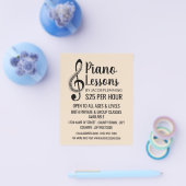 Treble Clef, Keyboard, Piano Lessons Adverteren Flyer (Enkel)