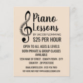 Treble Clef, Keyboard, Piano Lessons Adverteren Flyer (Voorkant)