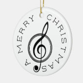Treble Clef Merry kerstversiering Keramisch Ornament (Links)