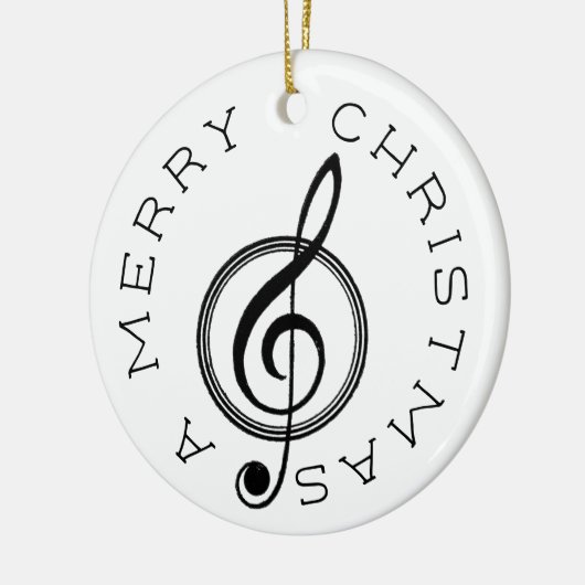  Treble Clef Merry kerstversiering Keramisch Ornament (Links)