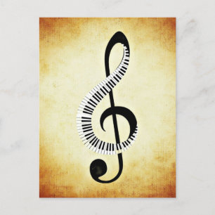 Treble Clef met Piano Keys Briefkaart