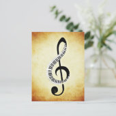 Treble Clef met Piano Keys Briefkaart (Staand voorkant)