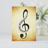Treble Clef met Piano Keys Kaart (Staand voorkant)