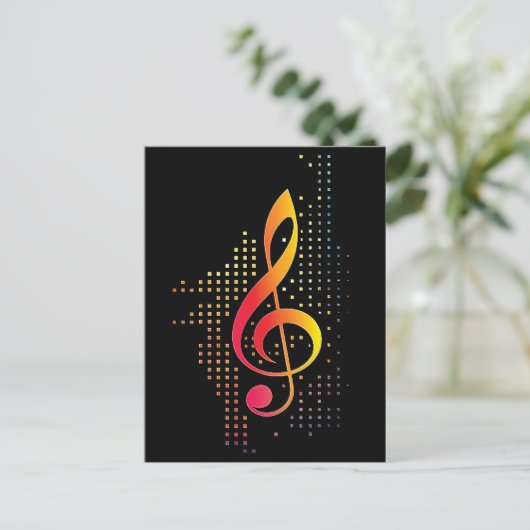 Treble Clef Music Briefkaart (Staand voorkant)