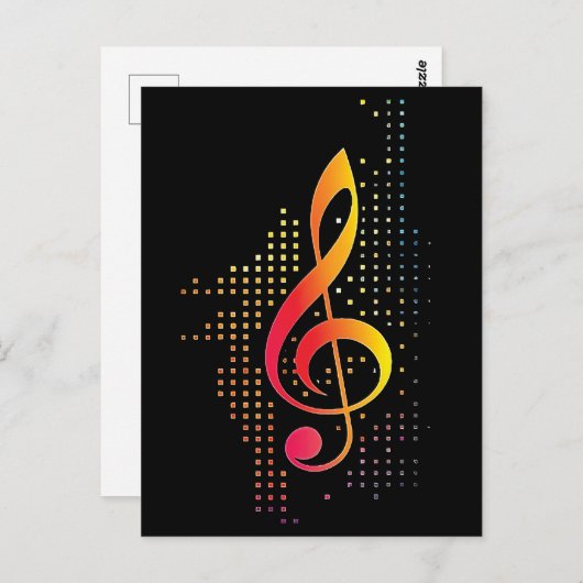 Treble Clef Music Briefkaart (Voorkant / Achterkant)