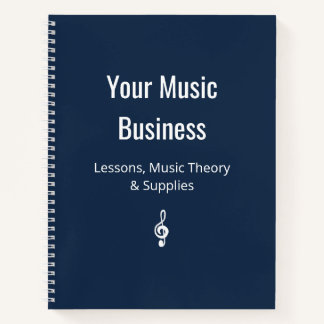 Treble Clef Music Business Navy Blue Classic Notitieboek