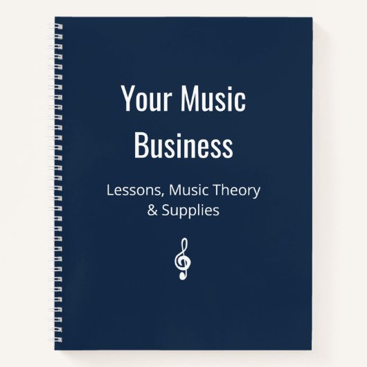Treble Clef Music Business Navy Blue Classic Notitieboek (Voorkant)