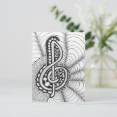 Treble Clef Music Doodle Briefkaart (Staand voorkant)