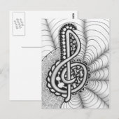 Treble Clef Music Doodle Briefkaart (Voorkant / Achterkant)