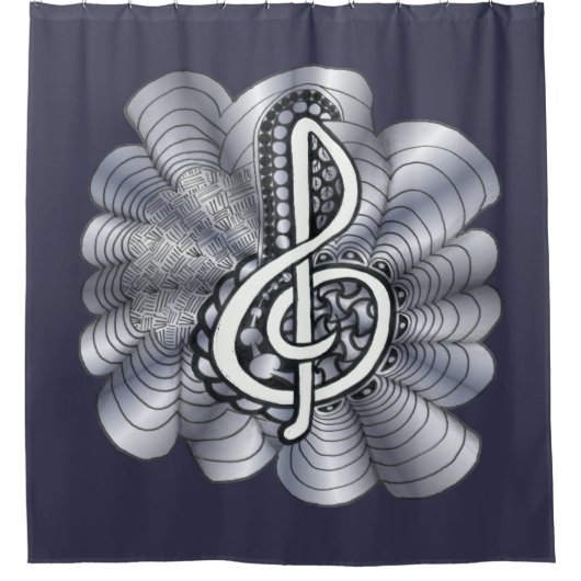 Treble Clef Music Lovers  Douchegordijn (Voorkant)