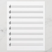 Treble Clef Music Manuscript Paper Staffs Blank Briefhoofd (Voorkant)