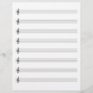 Treble Clef Music Manuscript Paper Staffs Blank Briefhoofd