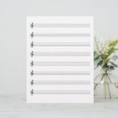 Treble Clef Music Manuscript Paper Staffs Blank Briefhoofd (Staand voorkant)
