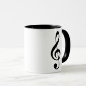 Treble Clef Music Note Black en White Mok (Voorkant rechts)