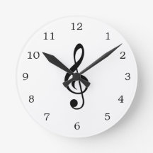 Treble Clef Music Note Black en White