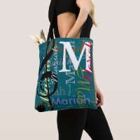 Treble Clef Music Note Monogram Kleurennamen blauw