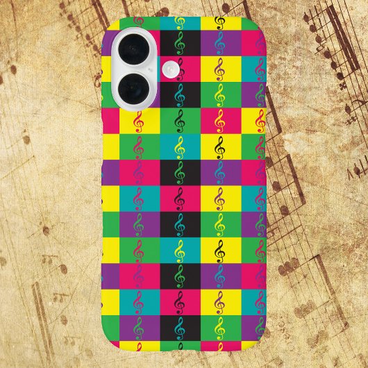 Treble Clef Music Pattern Bright Case-Mate iPhone Case