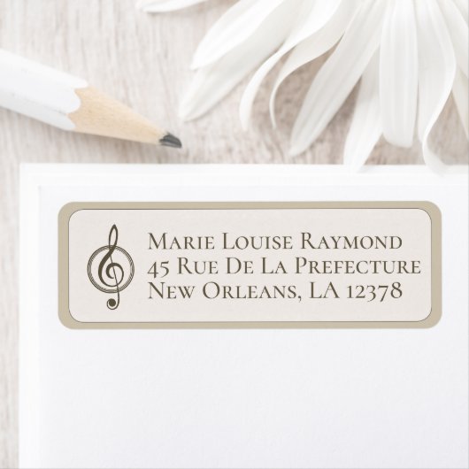  Treble Clef Music Return Address Label (Insitu)