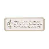  Treble Clef Music Return Address Label (Voorkant)