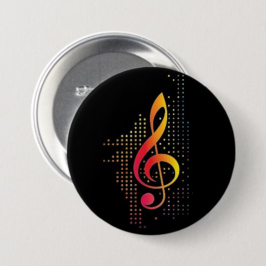 Treble Clef Music Ronde Button 7,6 Cm (Voorkant /achterkant)