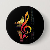 Treble Clef Music Ronde Button 7,6 Cm (Voorkant)