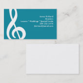 Treble Clef Music Teacher Studio Music Conductor Visitekaartje (Voorkant / Achterkant)