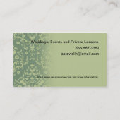 Treble Clef Music Teacher Studio Musician Visitekaartje (Achterkant)