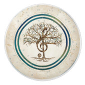 Treble Clef Music Tree Keramische Knop (Voorkant)