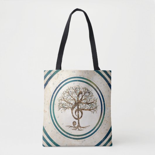 Treble Clef Music Tree Tote Bag (Voorkant)