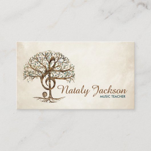 Treble Clef Music Tree Visitekaartje (Voorkant)