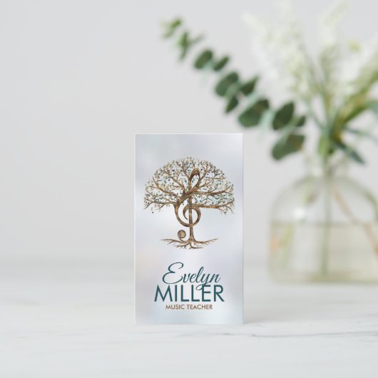 Treble Clef Music Tree Visitekaartje (Staand voorkant)