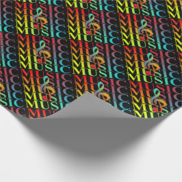 Treble Clef Music Typografie Colorful Graphic Cadeaupapier