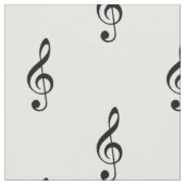 Treble Clef Musical Black en White Stof (Close Up)