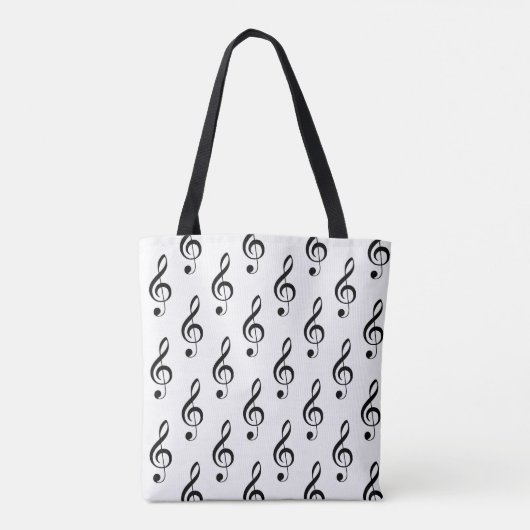 Treble Clef Musical Canvas tas (Achterkant)